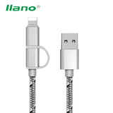 Phone Charger Cable 2 in 1 Apple iPhone 6 up and Android Micro USB